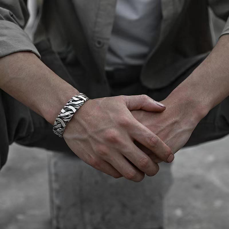 ATELIER-TIBET – Bracelet Manchette en Cuivre Texturé, Inspiration Vintage