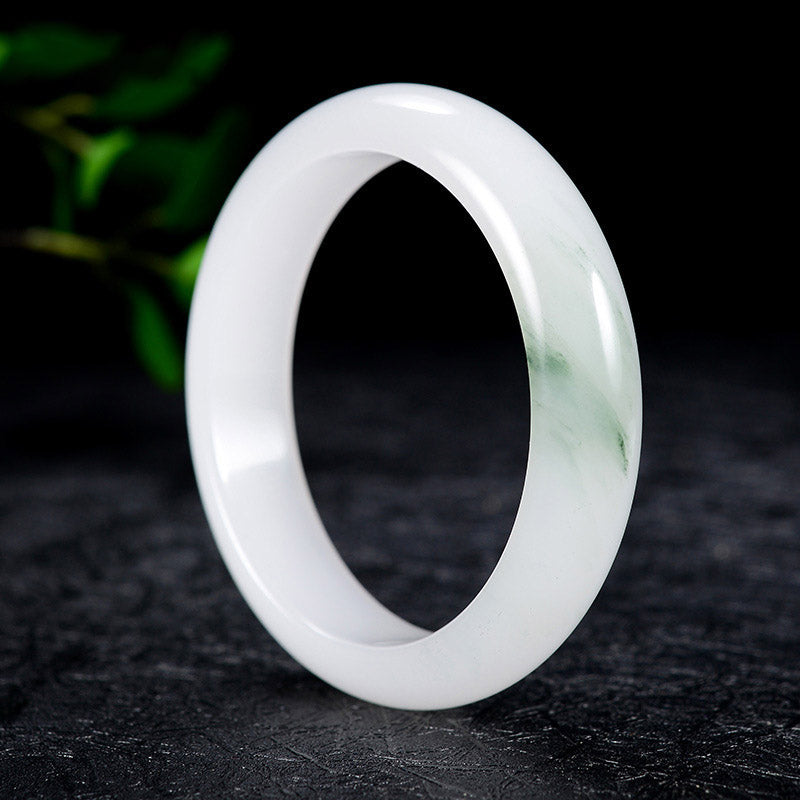 ATELIER-TIBET – Bracelet Jonc Porte-Bonheur en Jade Naturel Véritable