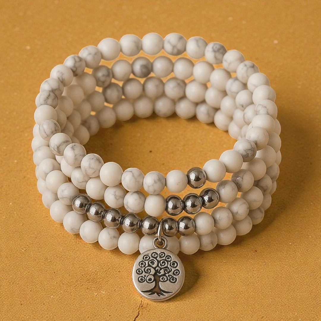 ATELIER-TIBET – Bracelet Mala Bien-être Féminin en Howlite