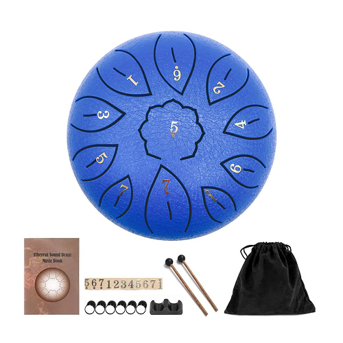 ATELIER-TIBET Tongue Drum 11 notes – Ensemble Steel Drum compact & accessible pour méditation et détente