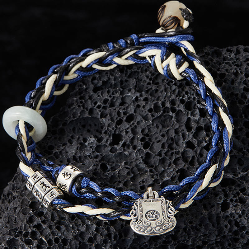 ATELIER-TIBET Bracelet Om Mani Padme Hum Argent 925 – Protection & Clarté