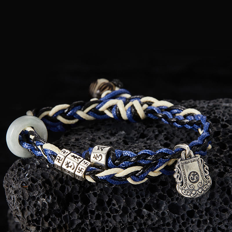 ATELIER-TIBET Bracelet Om Mani Padme Hum Argent 925 – Protection & Clarté
