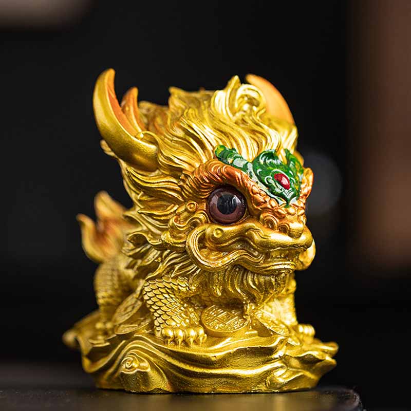 ATELIER-TIBET Pierres changeantes de couleur, petite figurine en résine Kirin pour décoration de maison