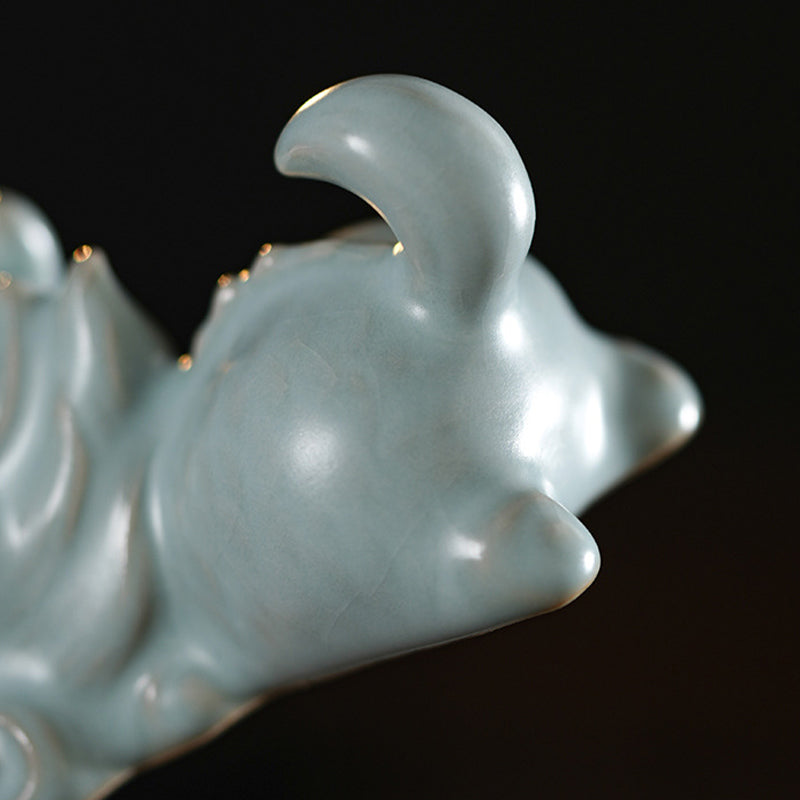 ATELIER-TIBET Année du Dragon Chance Thé en céramique Figurine pour animaux de compagnie Décoration de la maison