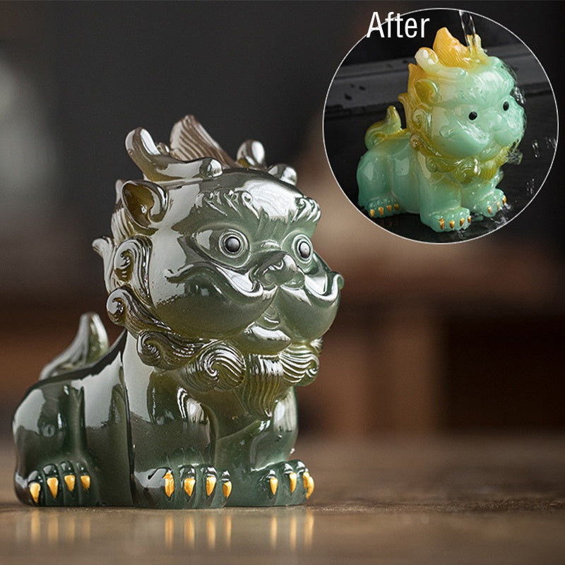 ATELIER-TIBET Pierres changeantes de couleur, petite figurine en résine PiXiu pour thé, animal de compagnie, richesse, décoration de la maison