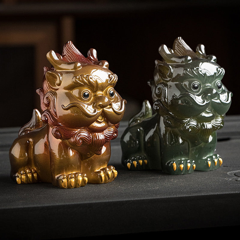 ATELIER-TIBET Pierres changeantes de couleur, petite figurine en résine PiXiu pour thé, animal de compagnie, richesse, décoration de la maison