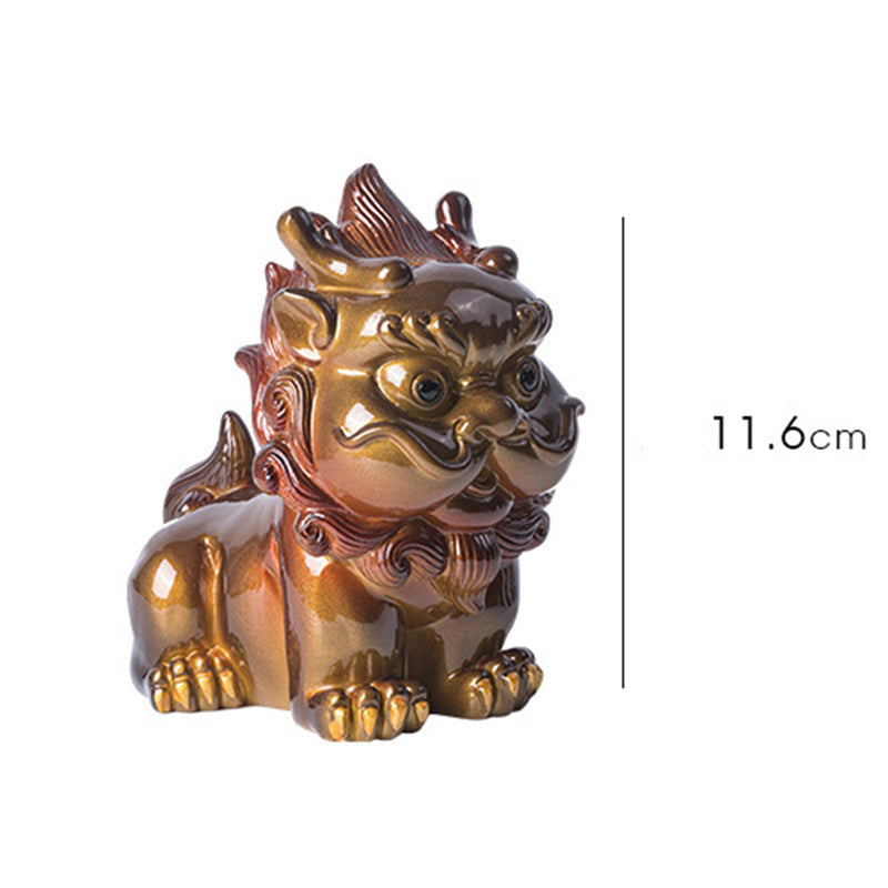 ATELIER-TIBET Pierres changeantes de couleur, petite figurine en résine PiXiu pour thé, animal de compagnie, richesse, décoration de la maison