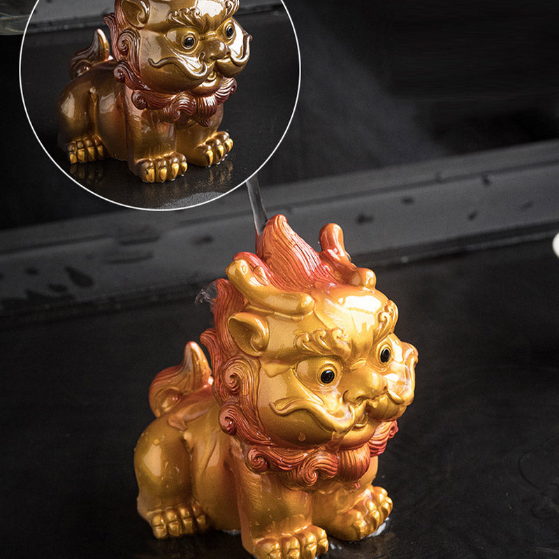 ATELIER-TIBET Pierres changeantes de couleur, petite figurine en résine PiXiu pour thé, animal de compagnie, richesse, décoration de la maison