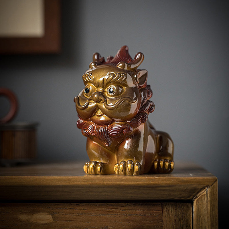ATELIER-TIBET Pierres changeantes de couleur, petite figurine en résine PiXiu pour thé, animal de compagnie, richesse, décoration de la maison