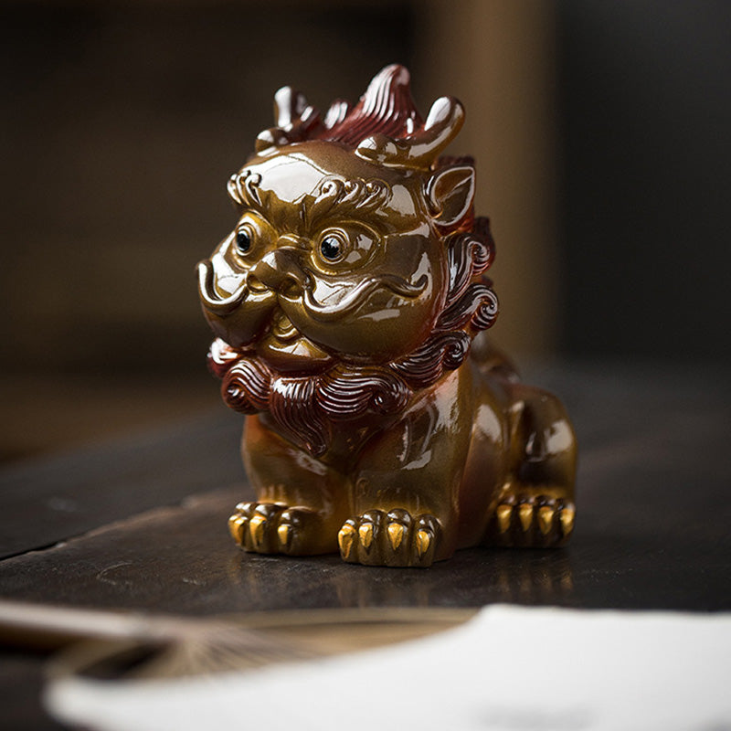 ATELIER-TIBET Pierres changeantes de couleur, petite figurine en résine PiXiu pour thé, animal de compagnie, richesse, décoration de la maison