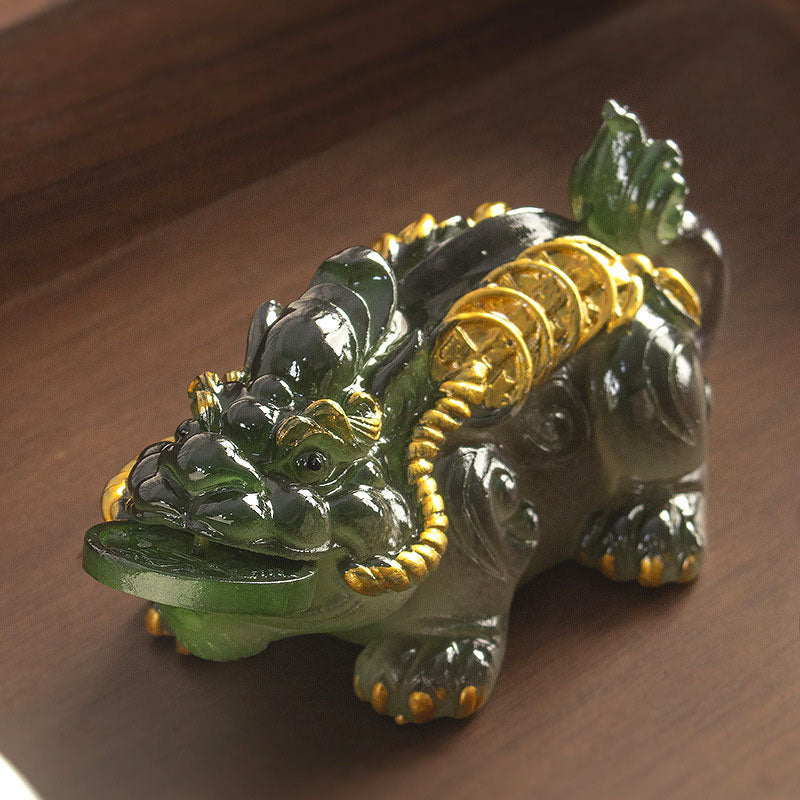 ATELIER-TIBET Pierres changeantes de couleur, petites pièces de cuivre PiXiu, résine, thé, animal de compagnie, richesse, décoration de la maison