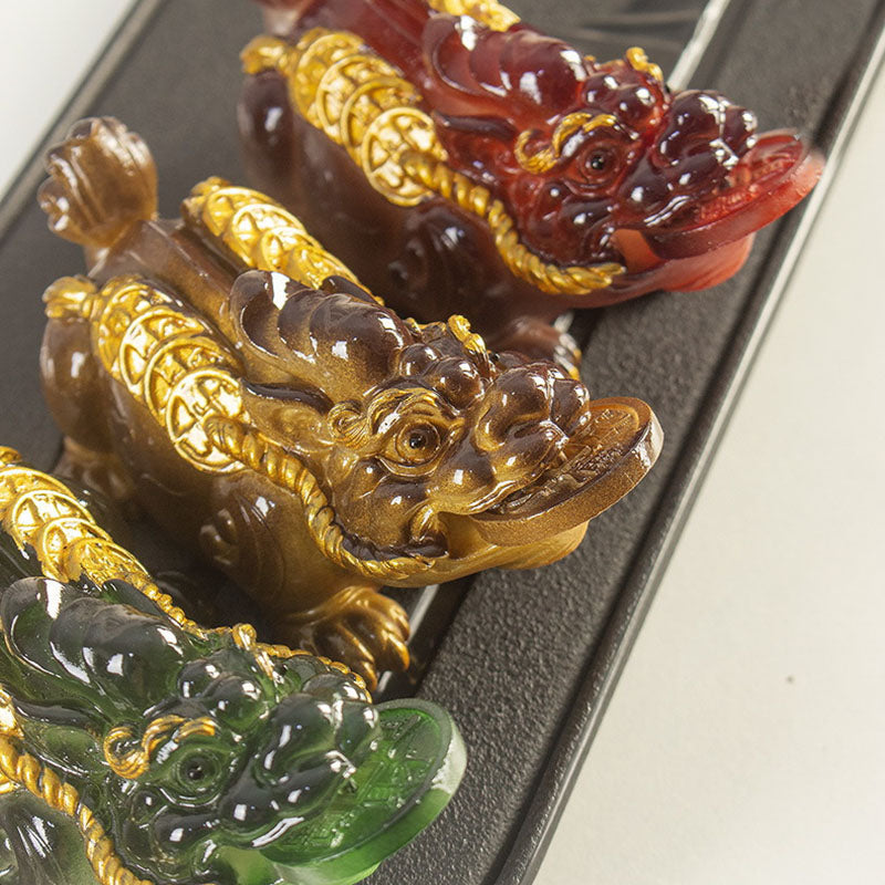ATELIER-TIBET Pierres changeantes de couleur, petites pièces de cuivre PiXiu, résine, thé, animal de compagnie, richesse, décoration de la maison