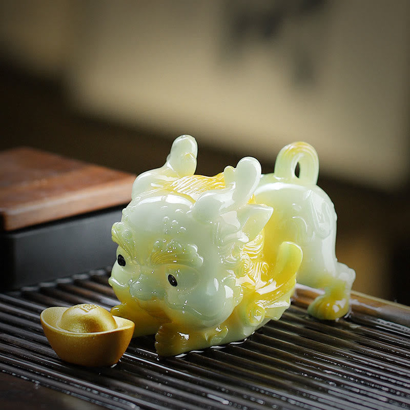 ATELIER-TIBET changeantes de couleur petit lingot de PiXiu résine thé animal de compagnie richesse maison figurine décoration