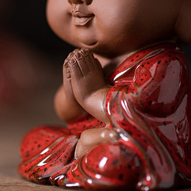 ATELIER-TIBET Mini Gautama bouddha Sakyamuni Kwan Yin Avalokitesvara Ksitigarbha sérénité décoration de bureau en céramique