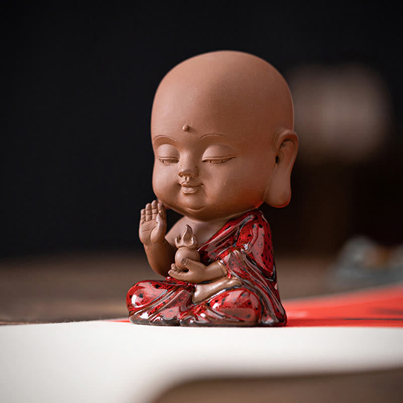 ATELIER-TIBET Mini Gautama bouddha Sakyamuni Kwan Yin Avalokitesvara Ksitigarbha sérénité décoration de bureau en céramique