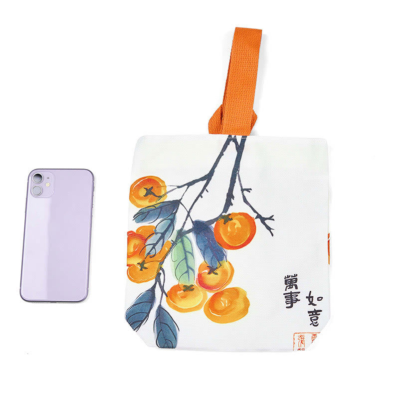 ATELIER-TIBET – Sac Toile Kaki Motif Kakis Symboliques