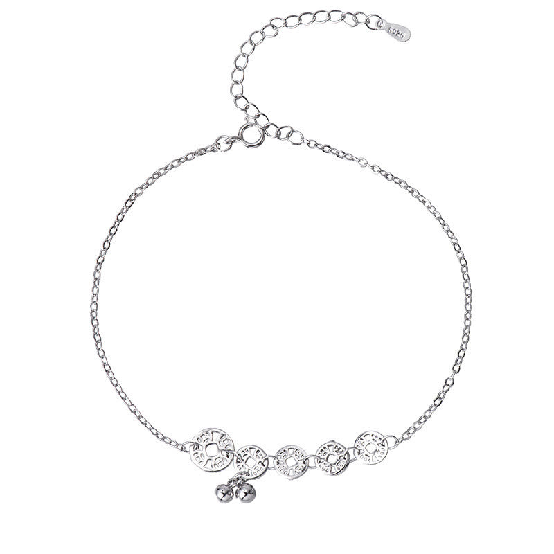 ATELIER-TIBET Chevillère Argent 925 et Pièces Cuivre Symboliques