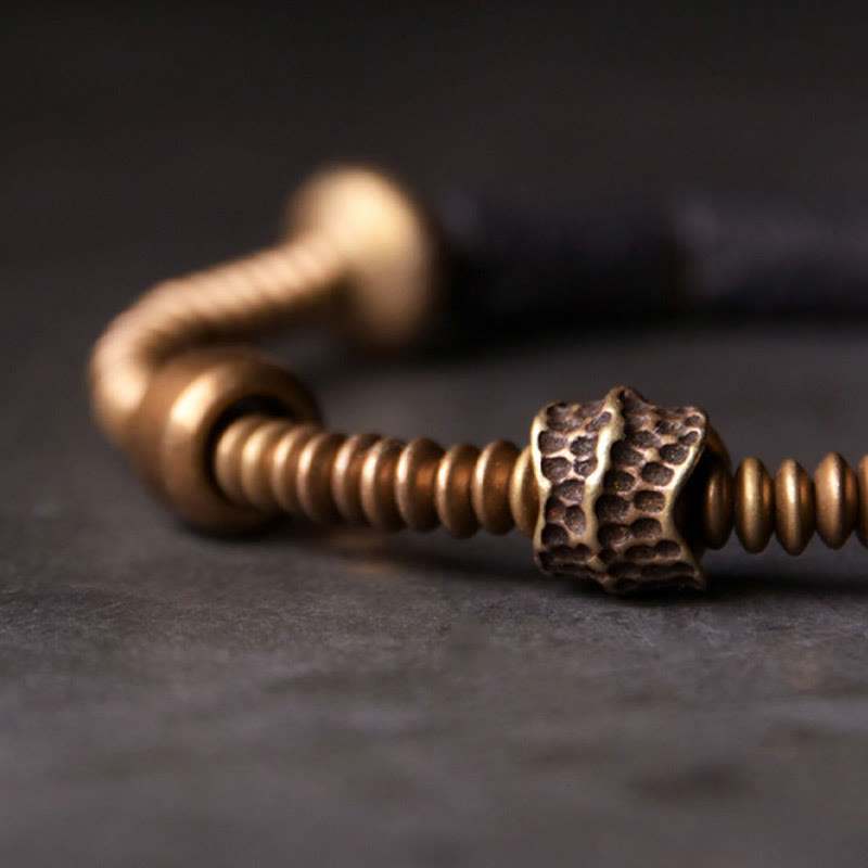 ATELIER-TIBET – Bracelet Spirituel Unisexe en Pierre de Lave & Cuivre – Abondance & Ancrage