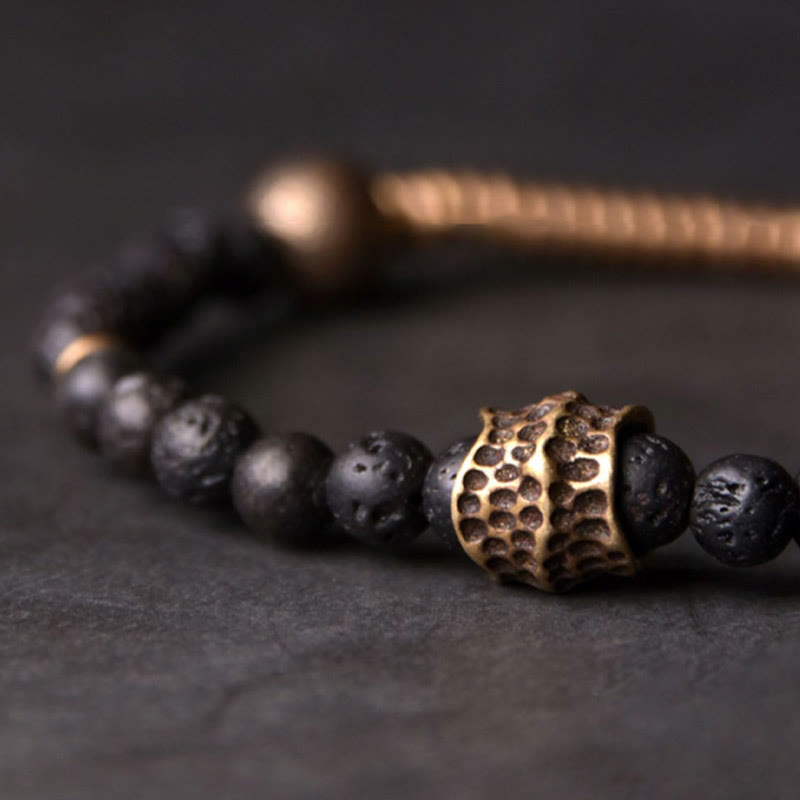 ATELIER-TIBET – Bracelet Spirituel en Pierre de Lave & Cuivre