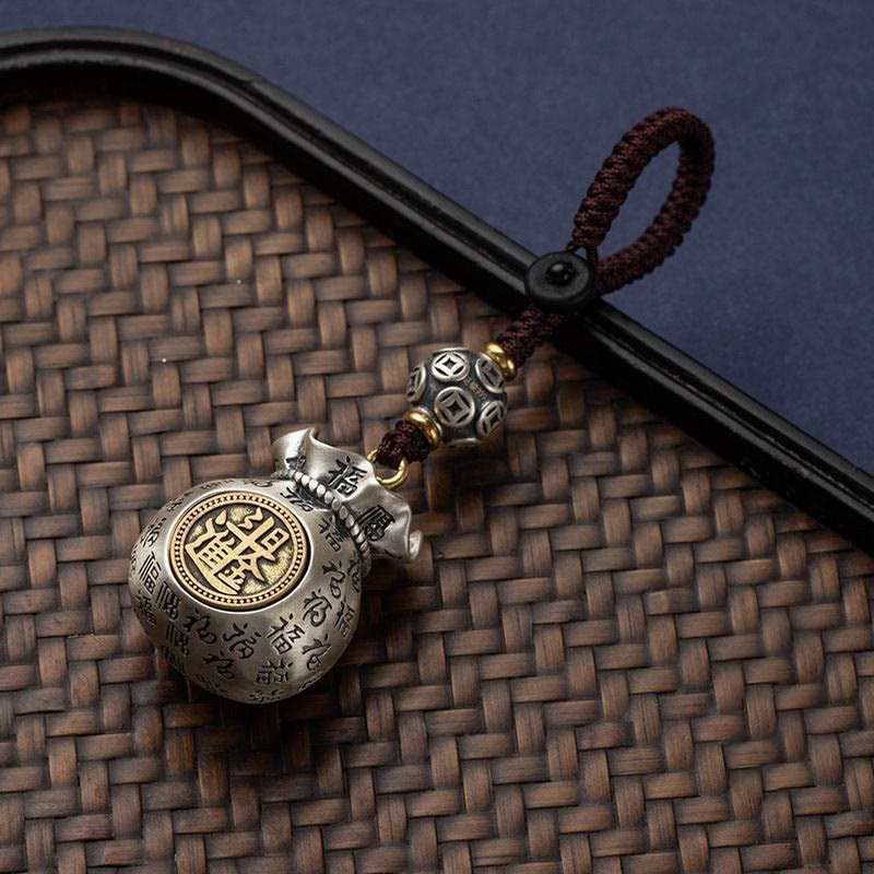 ATELIER-TIBET — Porte-clés Sac de Richesse Fu — Talisman Symbolique de Prospérité & Abondance
