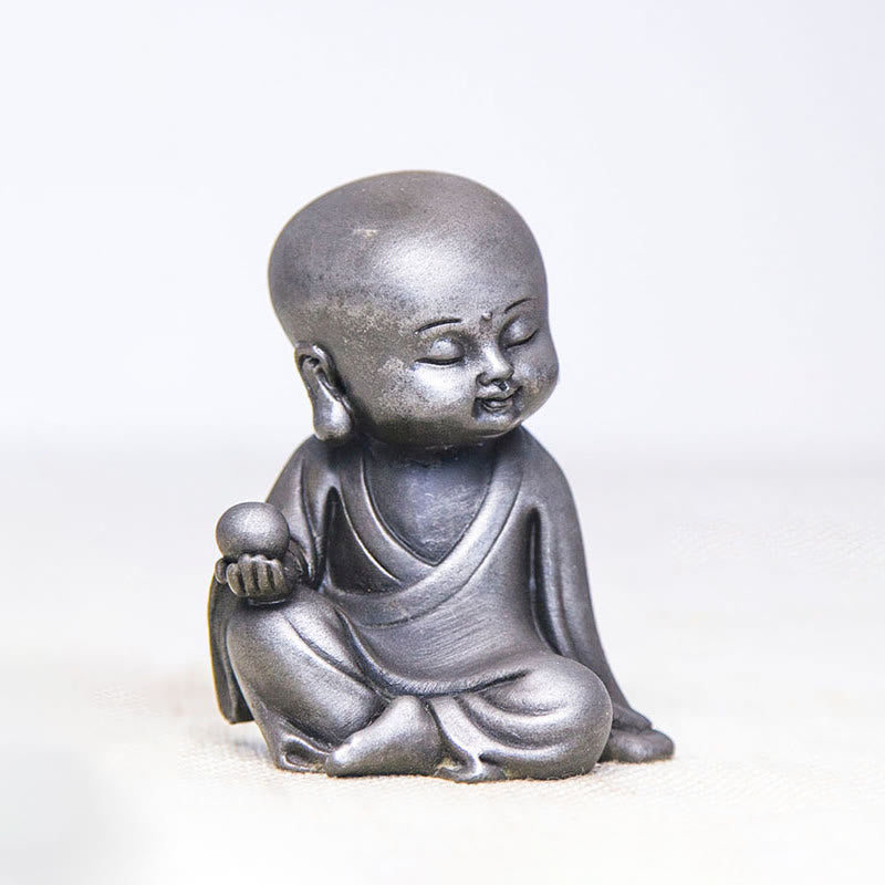 ATELIER-TIBET Pierres faites à la main, Ksitigarbha Kwan Yin Guanyin Avalokitesvara Tathagata, poudre de fer rouille, Statue en résine moulée, décoration de la maison