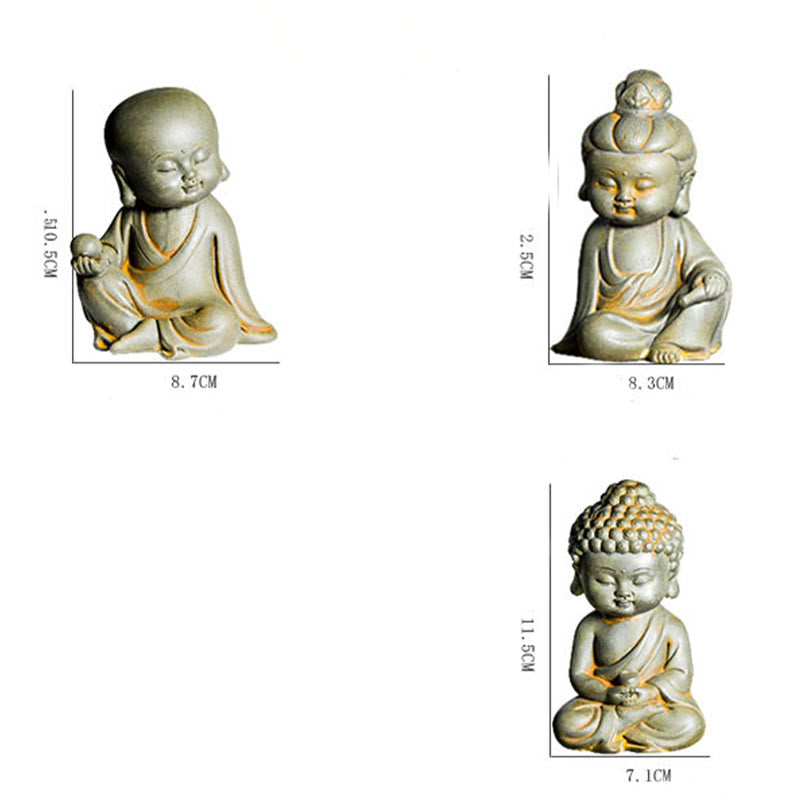 ATELIER-TIBET Pierres faites à la main, Ksitigarbha Kwan Yin Guanyin Avalokitesvara Tathagata, poudre de fer rouille, Statue en résine moulée, décoration de la maison