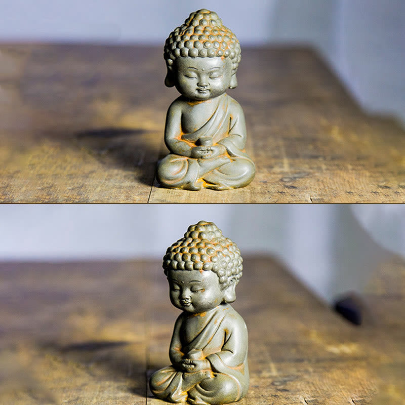 ATELIER-TIBET Pierres faites à la main, Ksitigarbha Kwan Yin Guanyin Avalokitesvara Tathagata, poudre de fer rouille, Statue en résine moulée, décoration de la maison