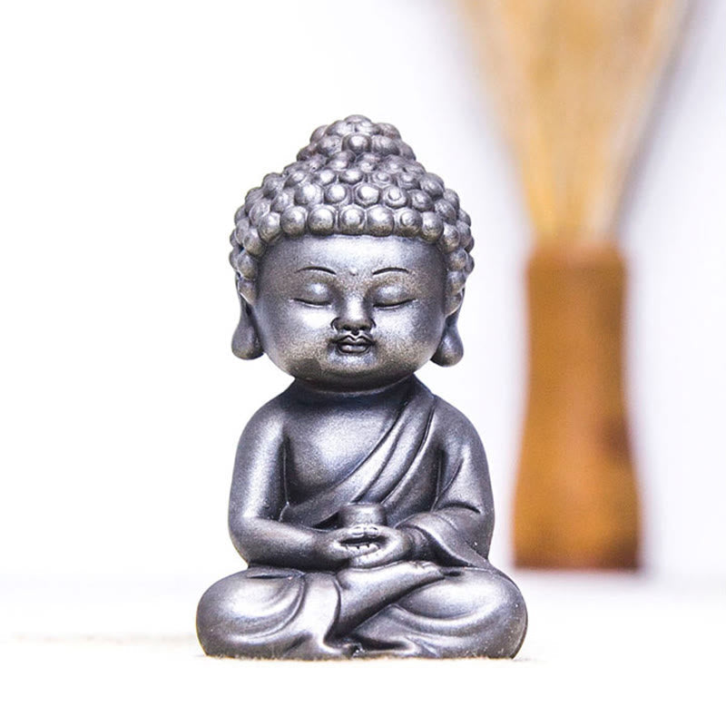 ATELIER-TIBET Pierres faites à la main, Ksitigarbha Kwan Yin Guanyin Avalokitesvara Tathagata, poudre de fer rouille, Statue en résine moulée, décoration de la maison