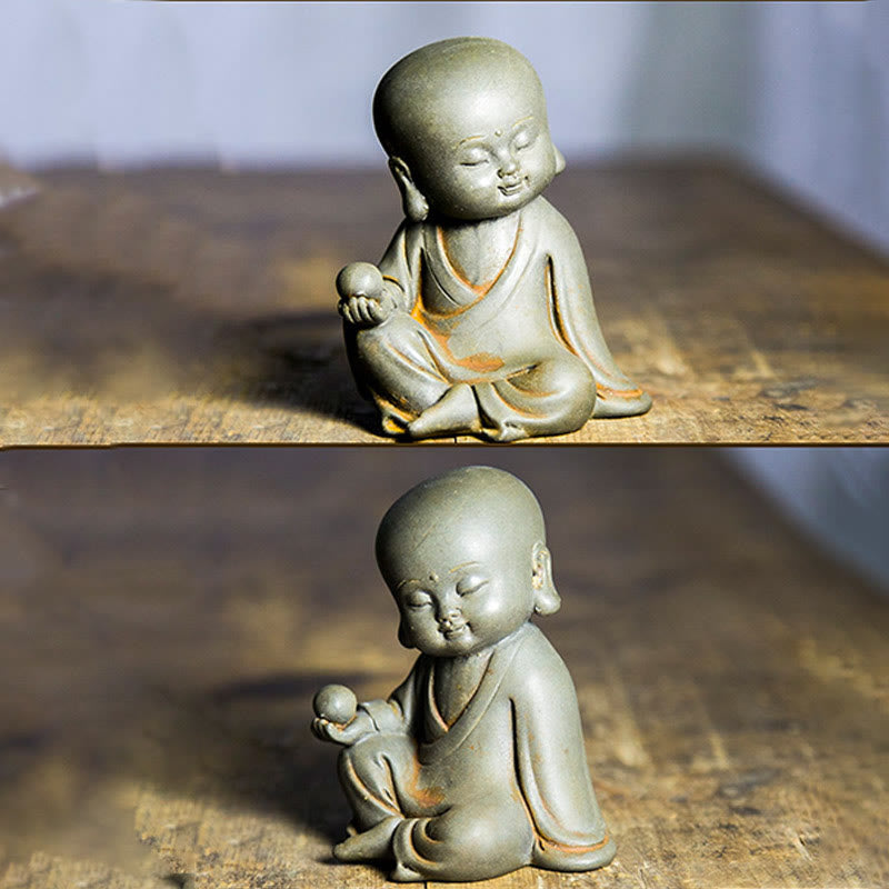 ATELIER-TIBET Pierres faites à la main, Ksitigarbha Kwan Yin Guanyin Avalokitesvara Tathagata, poudre de fer rouille, Statue en résine moulée, décoration de la maison