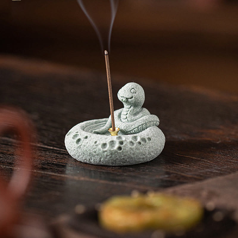 ATELIER-TIBET Brûleur d'encens de guérison du zodiaque chinois en Buddha Stones Décoration de bureau