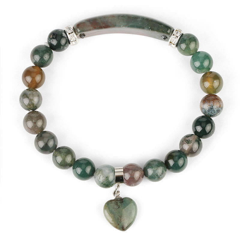 ATELIER-TIBET – Bracelet en Améthyste Naturelle Forme Cœur 8 mm, Perles Artisanales