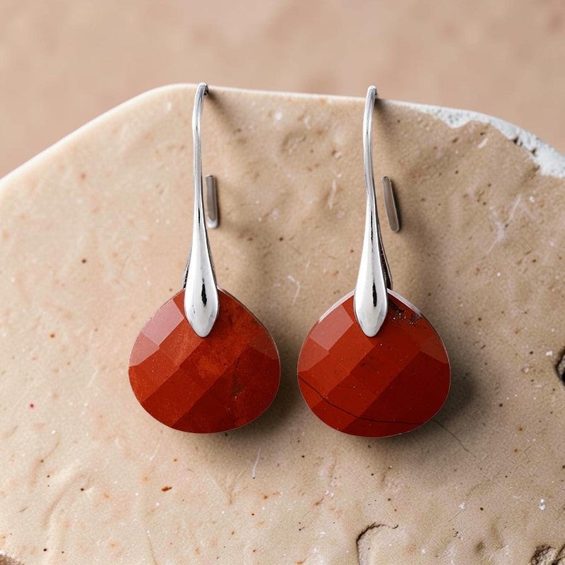 ATELIER-TIBET – Boucles d'oreilles Kaya en Jaspe Rouge ou Agate Noire