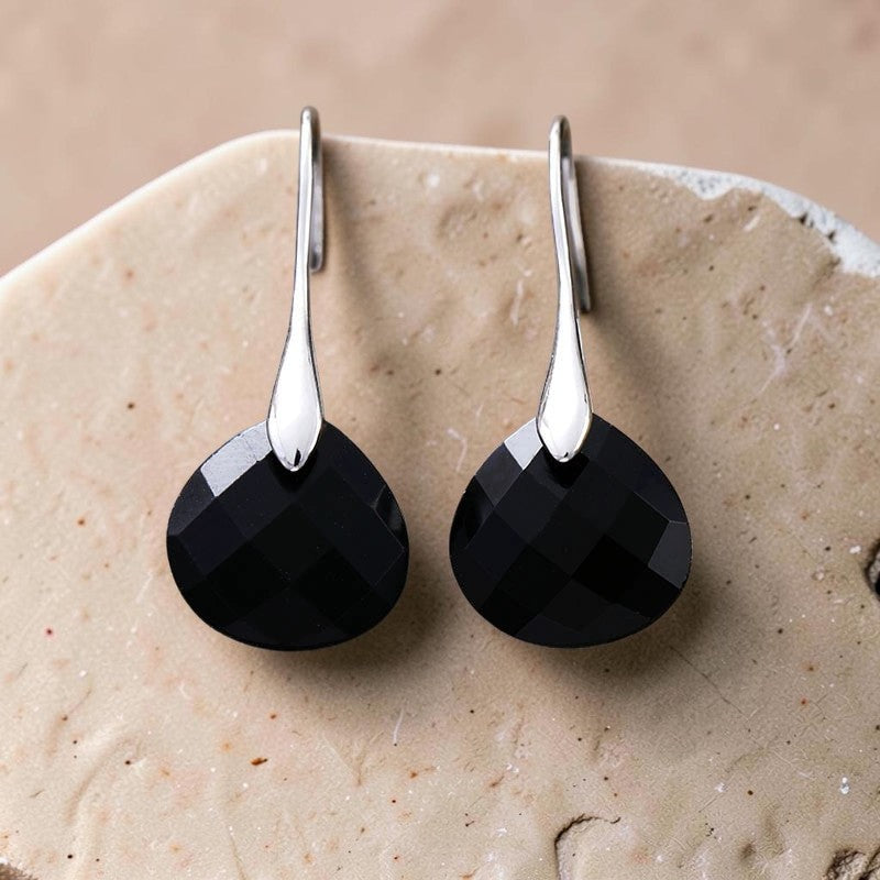 ATELIER-TIBET – Boucles d'oreilles Kaya en Jaspe Rouge ou Agate Noire