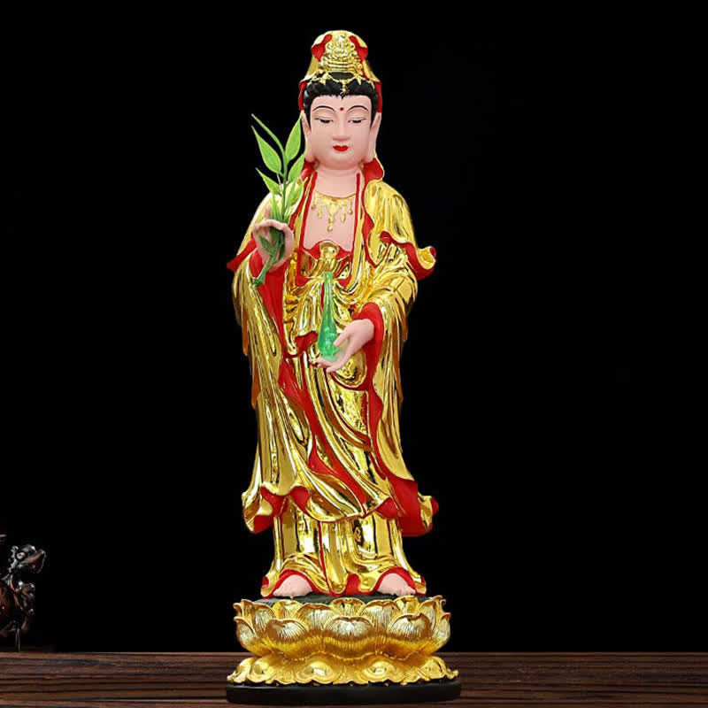 ATELIER-TIBET Figurine de Bodhisattva Avalokitesvara de Chenrezig Statue en résine Harmony Décoration de la maison