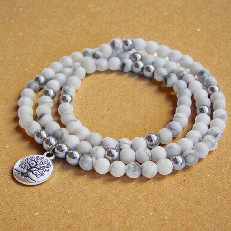 ATELIER-TIBET – Bracelet Mala Bien-être Féminin en Howlite