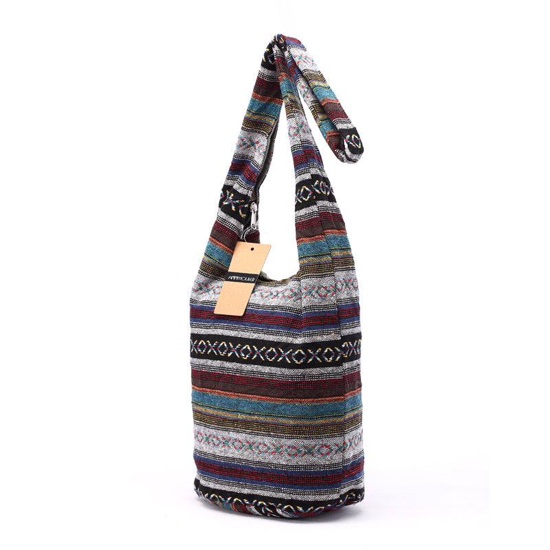 ATELIER-TIBET – Sac à bandoulière femme en tissu tissé rétro – Polyester – 30 cm