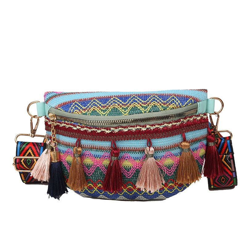 ATELIER-TIBET – Sac à bandoulière femme style folklorique – Polyester – 22 cm