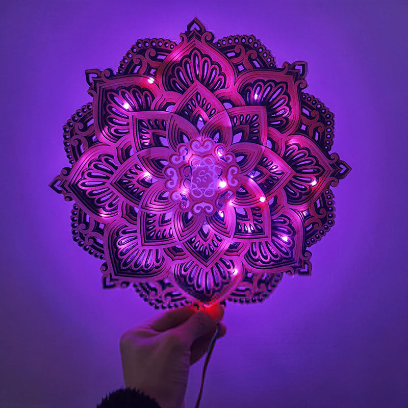 ATELIER-TIBET Veilleuse de Nuit Mandala – Lumière Douce & Ambiance Spirituelle