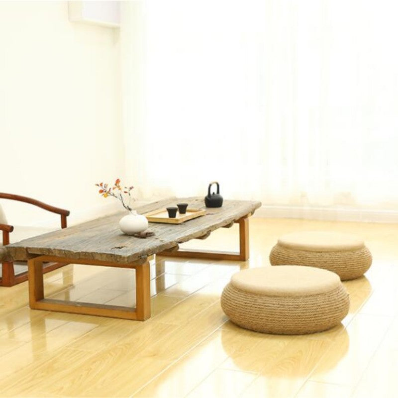 ATELIER-TIBET Coussin de Méditation en Tatami Naturel – Assise Zen & Équilibrée