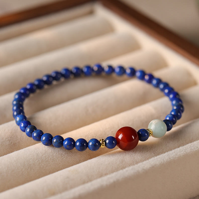 ATELIER-TIBET – Bracelet Équilibre en Lazurite Naturelle 4 mm (Méditation & Pleine Conscience)