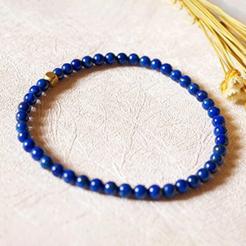 ATELIER-TIBET – Bracelet Lapis Lazuli 4 mm en Lazurite Naturelle
