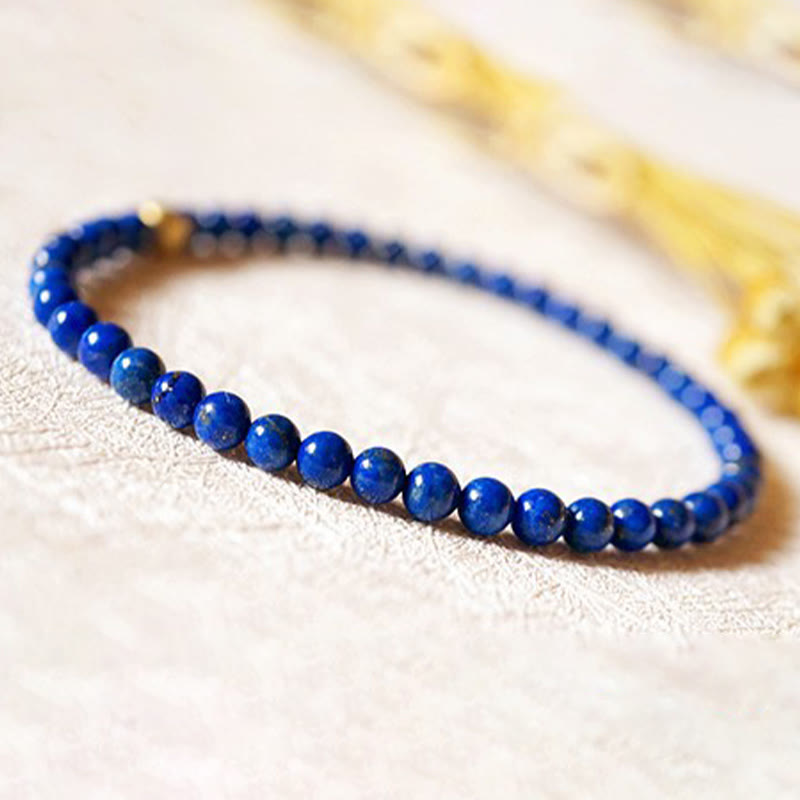 ATELIER-TIBET – Bracelet Lapis Lazuli 4 mm en Lazurite Naturelle