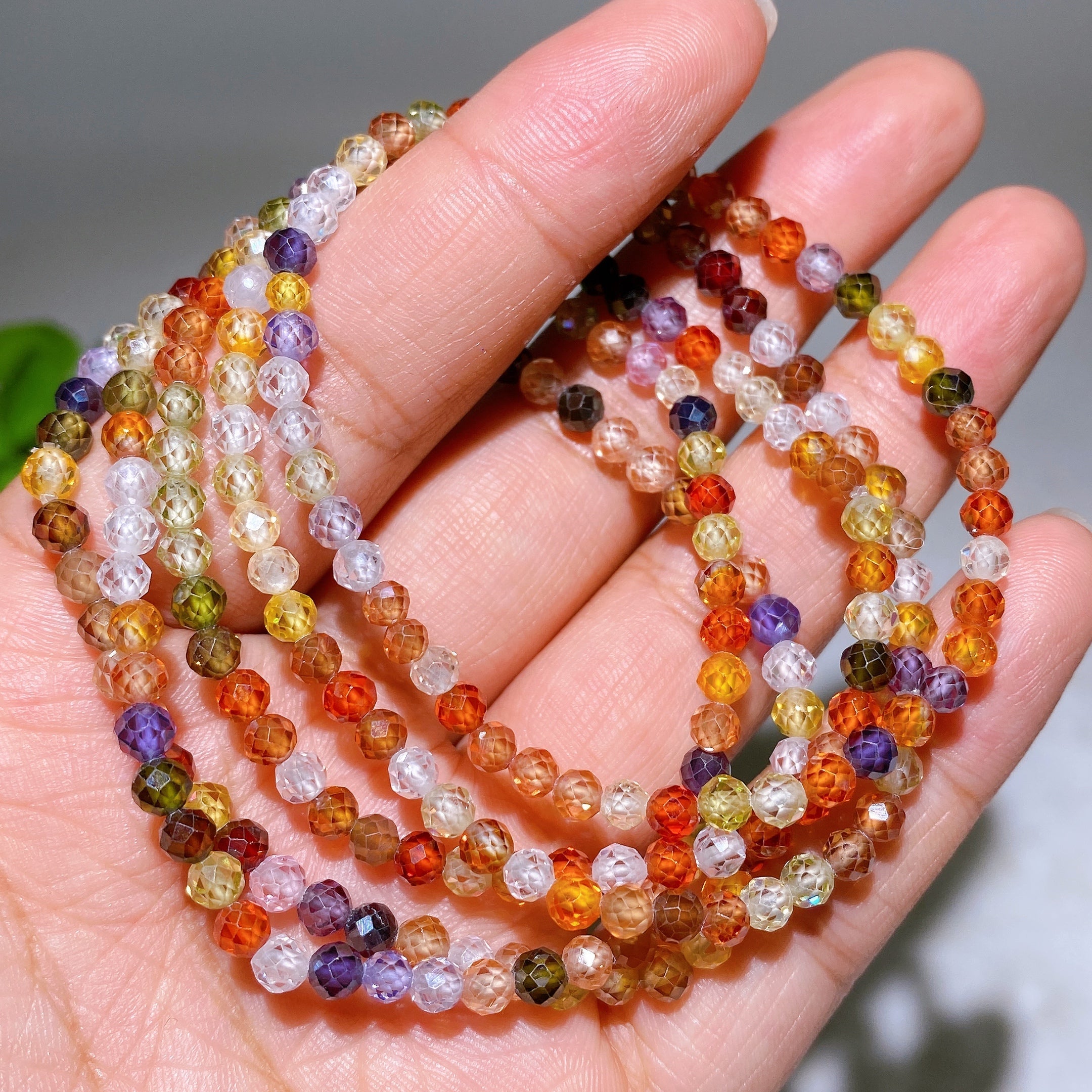 ATELIER-TIBET – Bracelet Élégant en Quartz Rose Facetté 4 mm