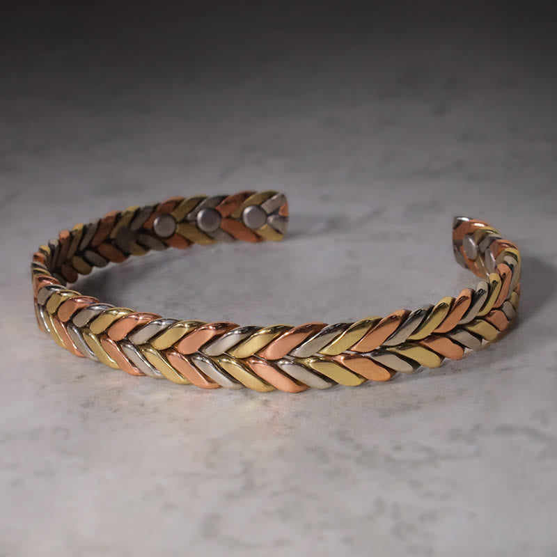 ATELIER-TIBET – Bracelet Spirituel Ajustable en Cuivre Pur, Manchette Artisanale
