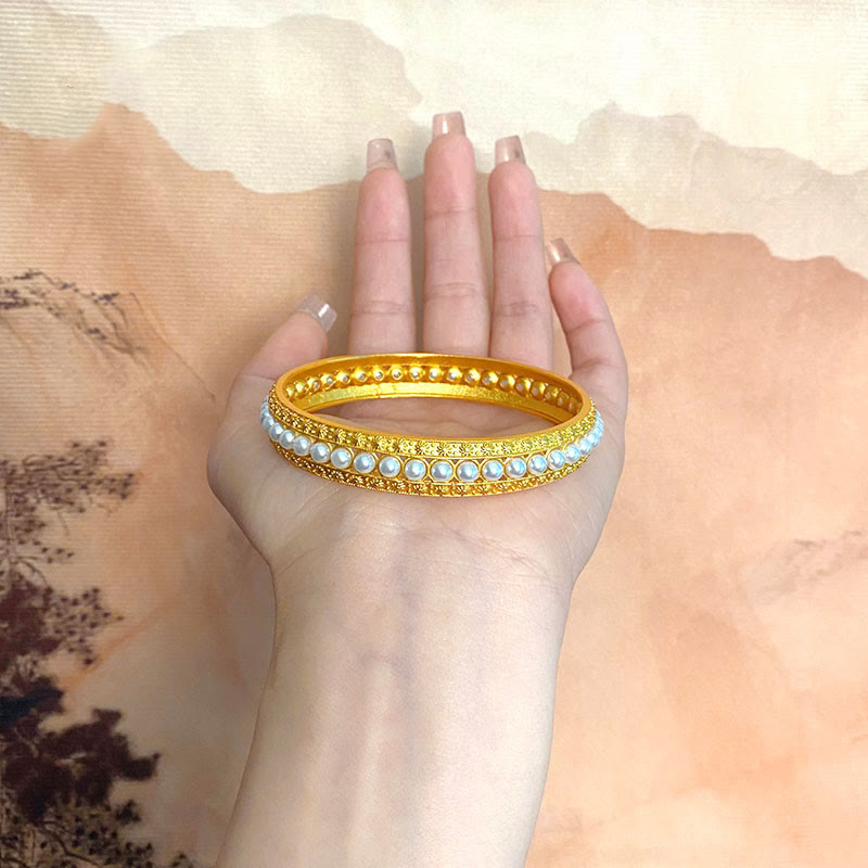 ATELIER-TIBET Bracelet Manchette Cuivre & Perles – Équilibre & Douceur