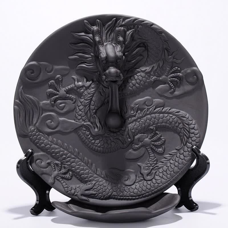 ATELIER-TIBET Brûleur d'encens de méditation à fontaine à fumée à refoulement en céramique Dragon