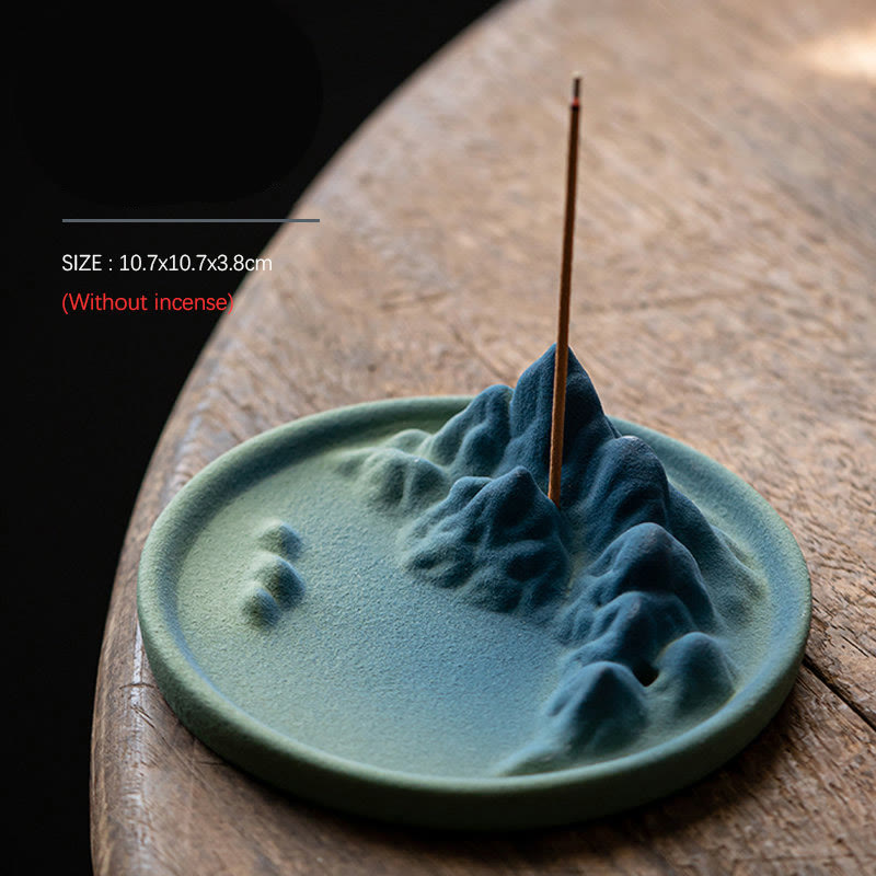 ATELIER-TIBET Brûleur d'encens à refoulement en céramique Creative Mountain River