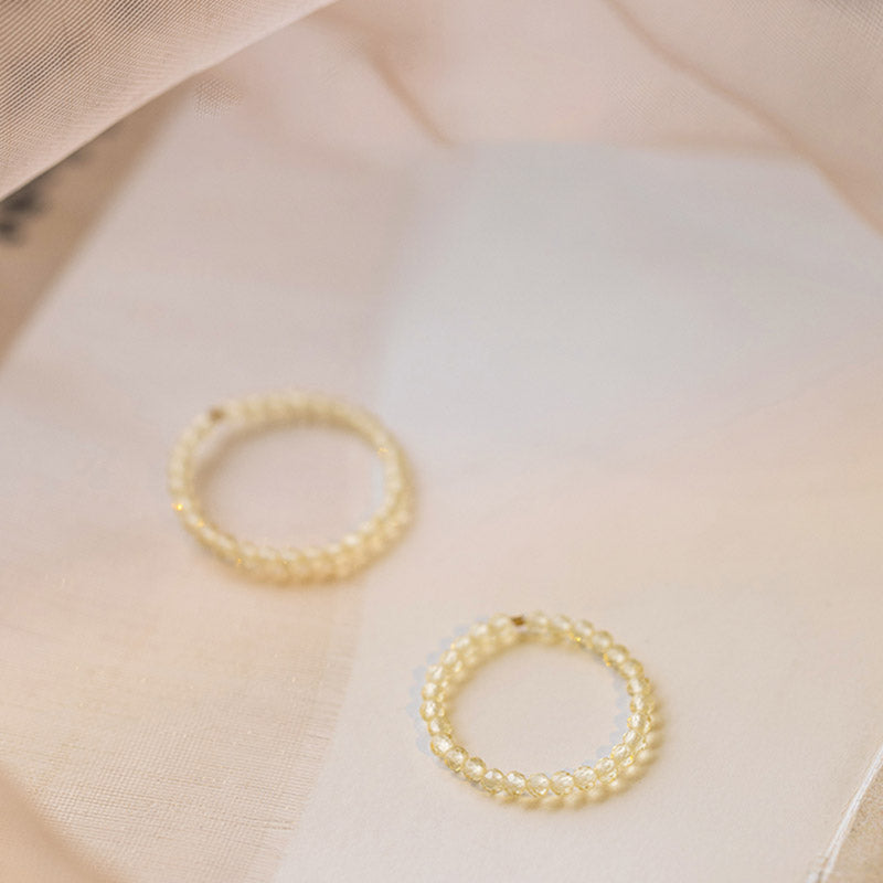 ATELIER-TIBET – Bague Prospérité en Citrine Naturelle – Plaqué Or 14 Carats – Anneau Lumineux Unisexe