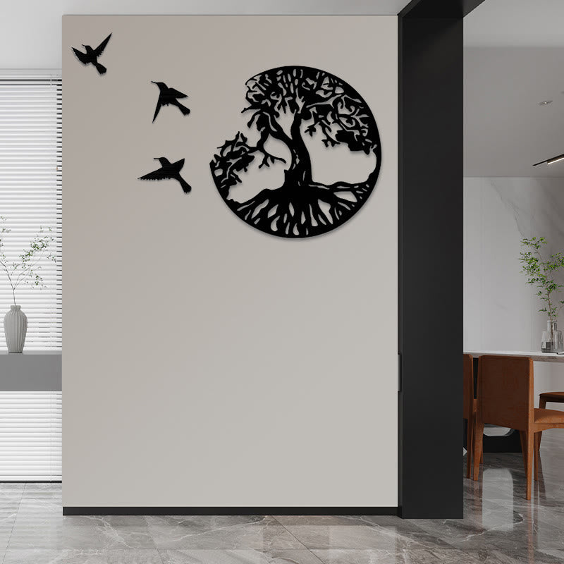 ATELIER-TIBET Arbre de vie Oiseaux Création Art mural