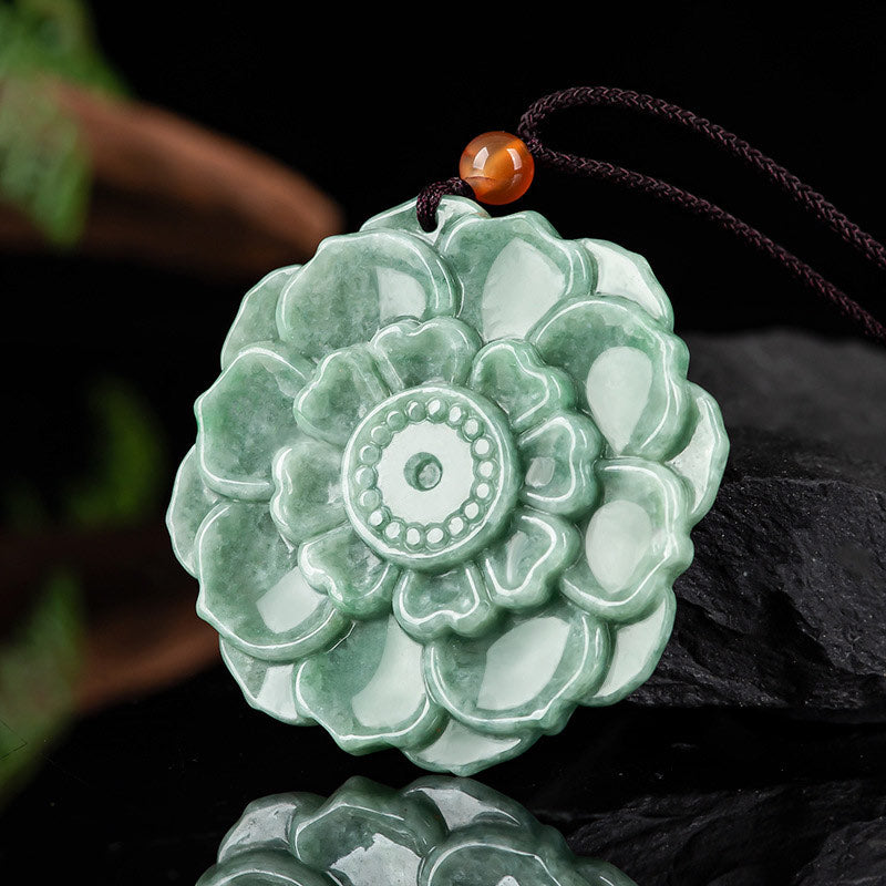 ATELIER-TIBET – Collier en Jade Naturel avec Pendentif Éléphant en Argent Sterling 925